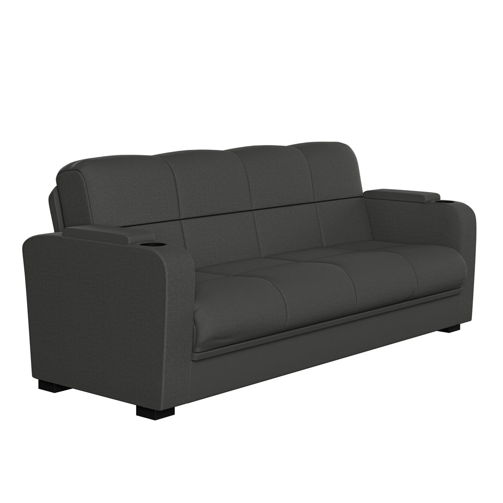 Gray Microfiber Storage Arm Convert-a-Couch I654500