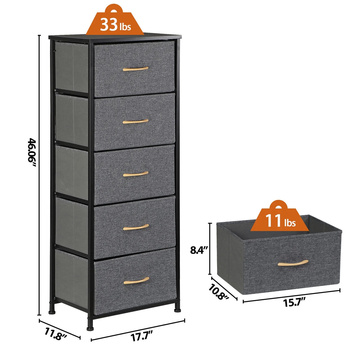5 Drawer Dresser V6677