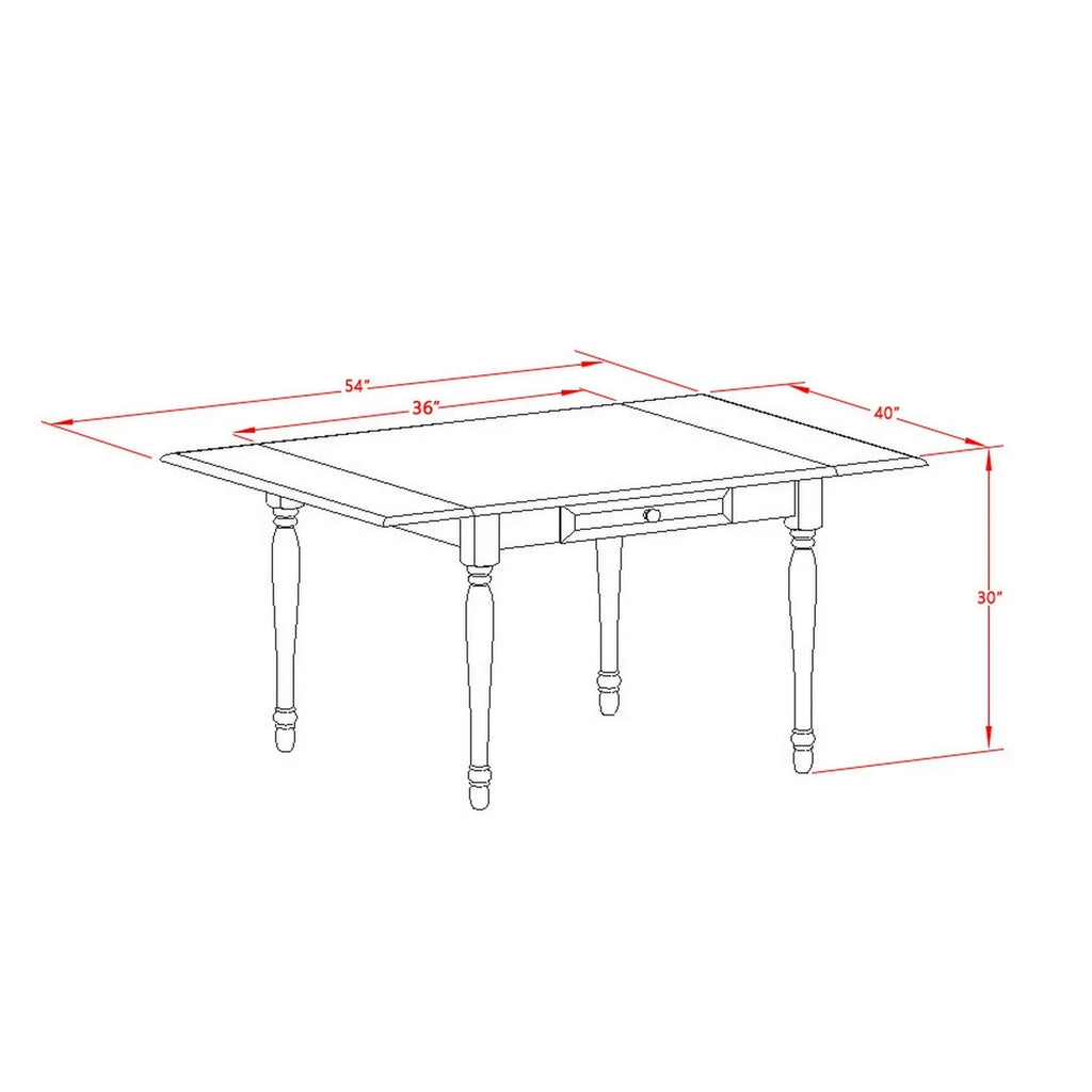 5 Piece Oak Finish Wooden Dining Table Set W38130