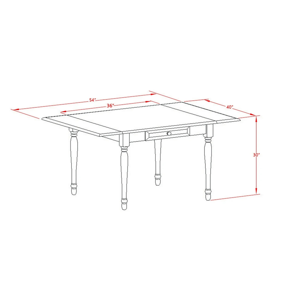 5 Piece Oak Finish Wooden Dining Table Set W38130