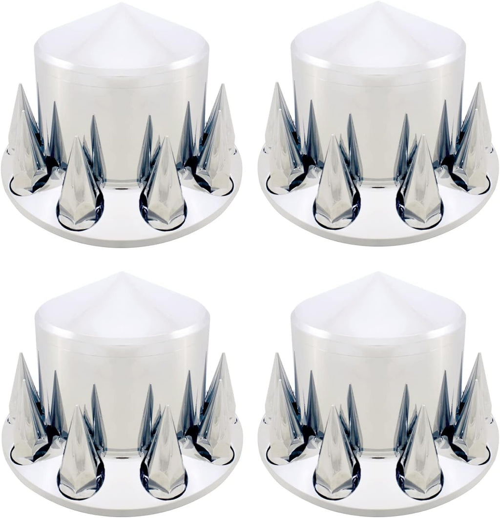4 Pack Chrome Plated ABS Plastic Wheel Cover Lug Nut Cover for Semi Truck I8889