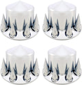 4 Pack Chrome Plated ABS Plastic Wheel Cover Lug Nut Cover for Semi Truck I8889