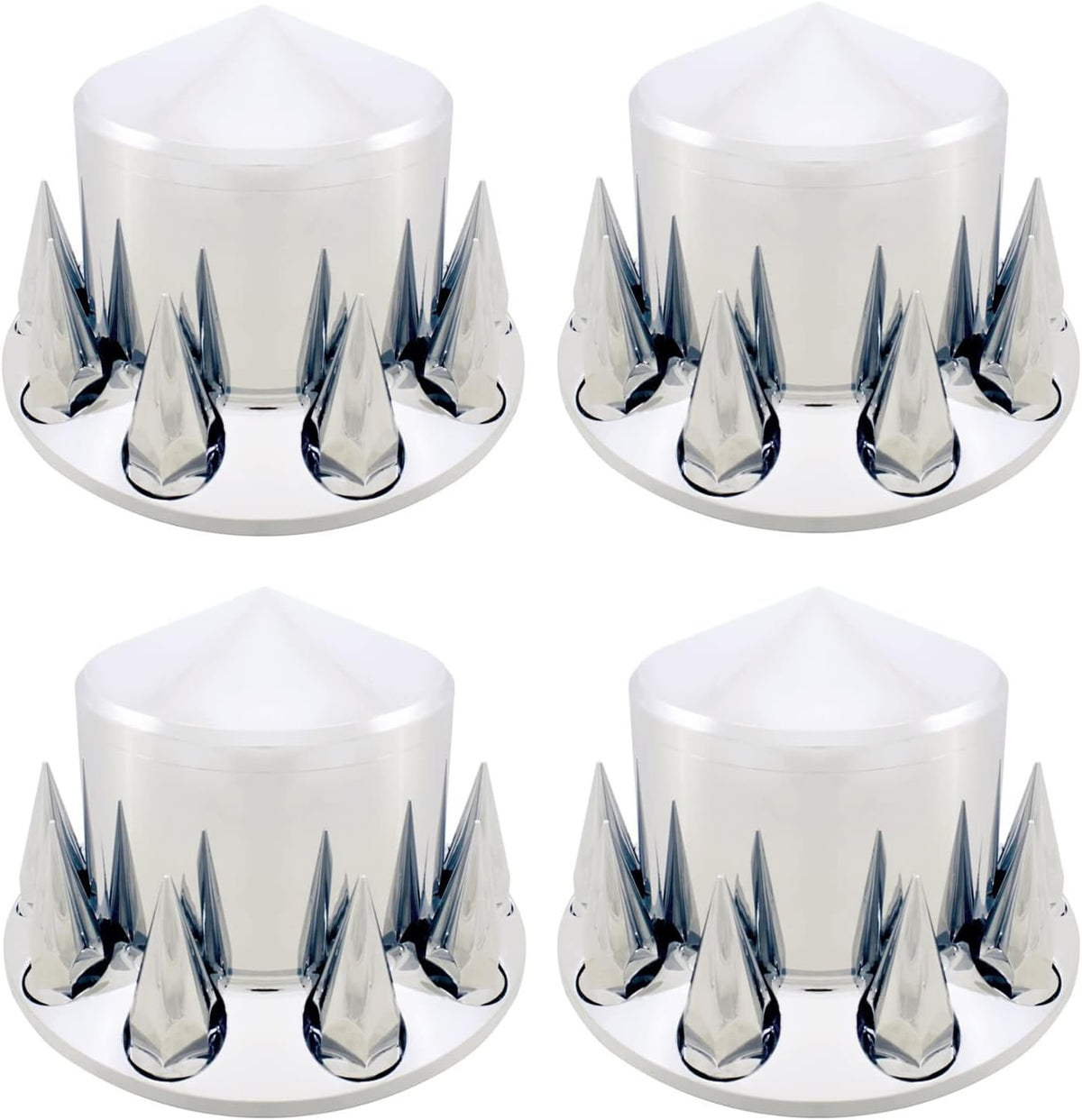 4 Pack Chrome Plated ABS Plastic Wheel Cover Lug Nut Cover for Semi Truck I8889