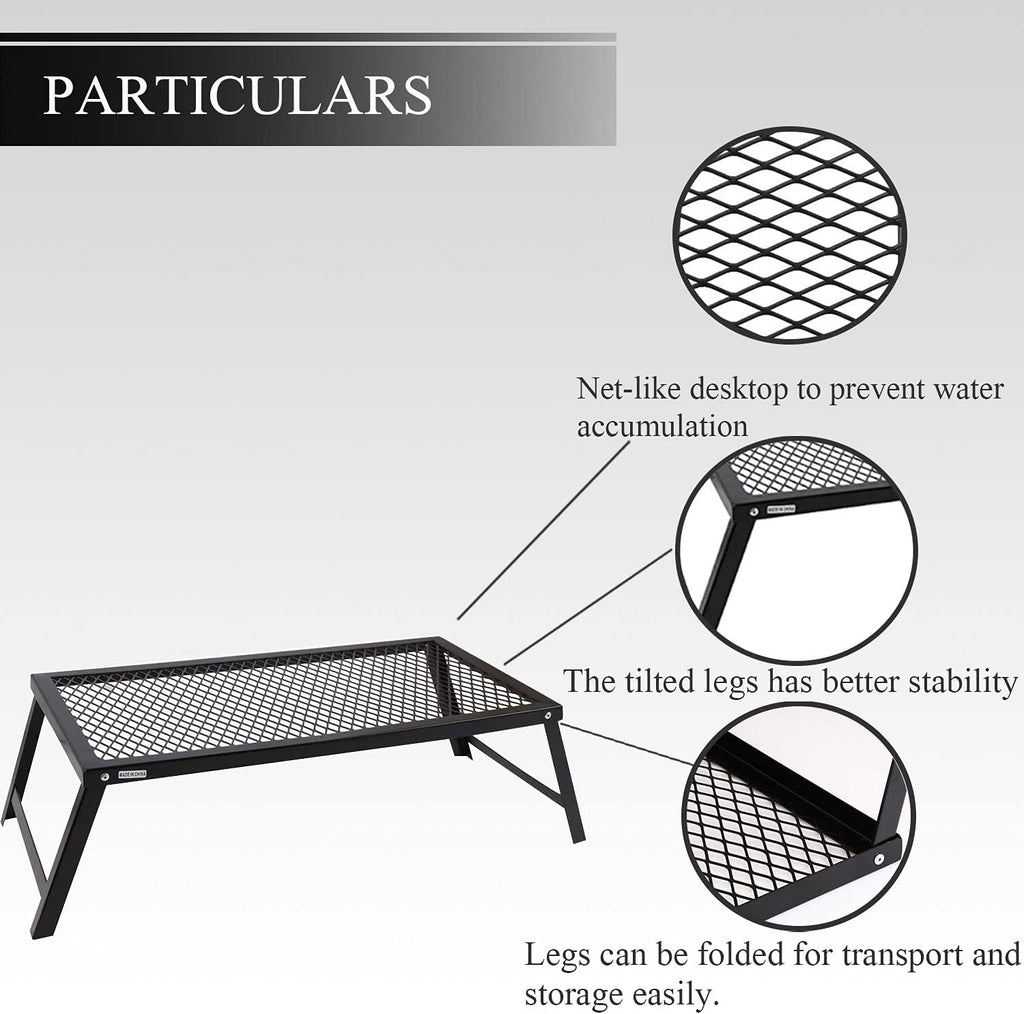 Folding Campfire Grill Heavy Duty Steel Grate O134265