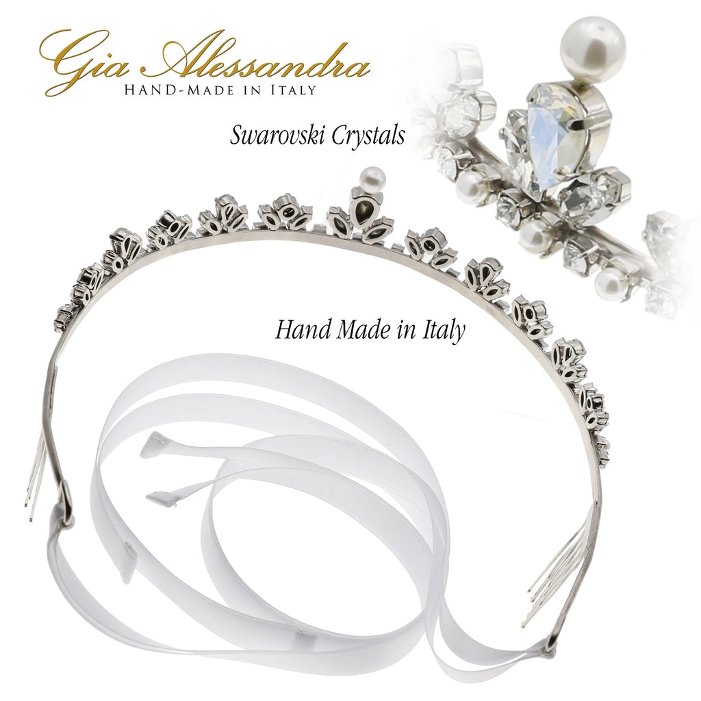 Silver Wedding Bridal Tiara With Swarovski Crystals K38642