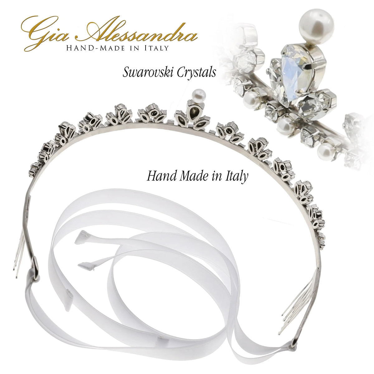 Silver Wedding Bridal Tiara With Swarovski Crystals K38642