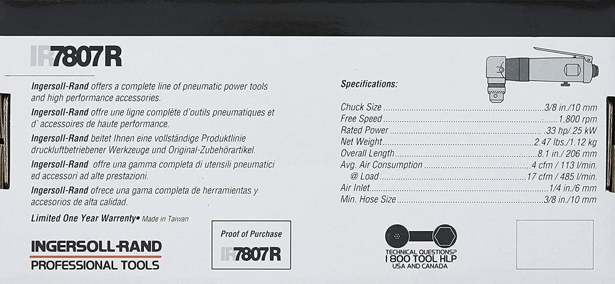 3/8" Reversible Air Angle Drill H987153