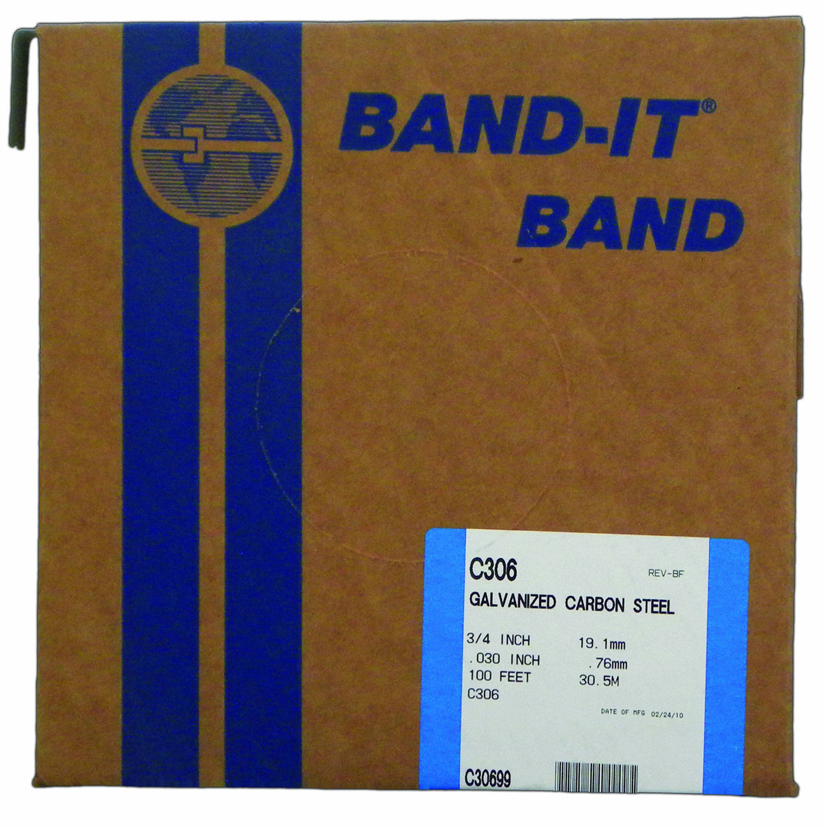 Galvanized Carbon Steel Band, 3/4 Width x 0.030 Thick R624793