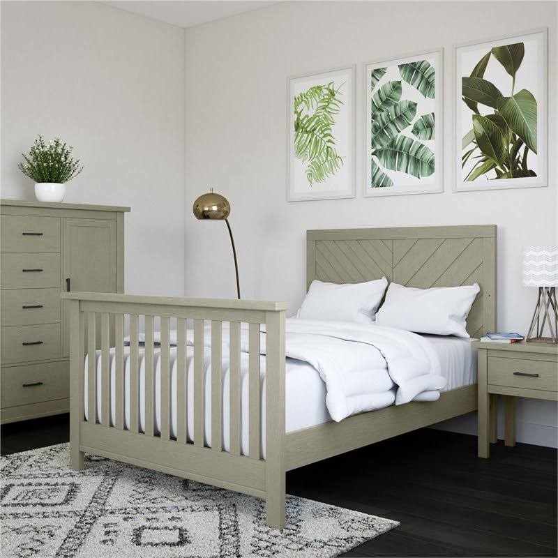Wooden Bed Rails in Mineral Gray X931076