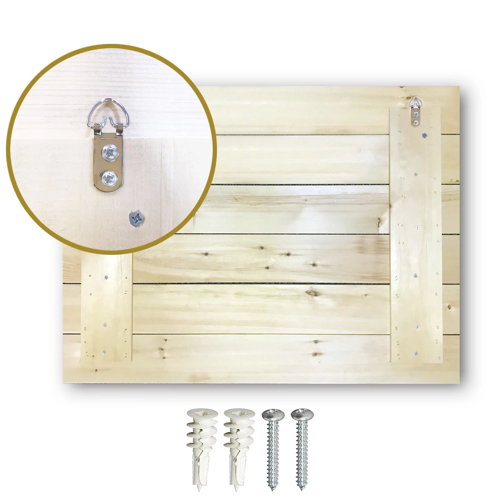 Floral Print on Natural Pine Wood D268