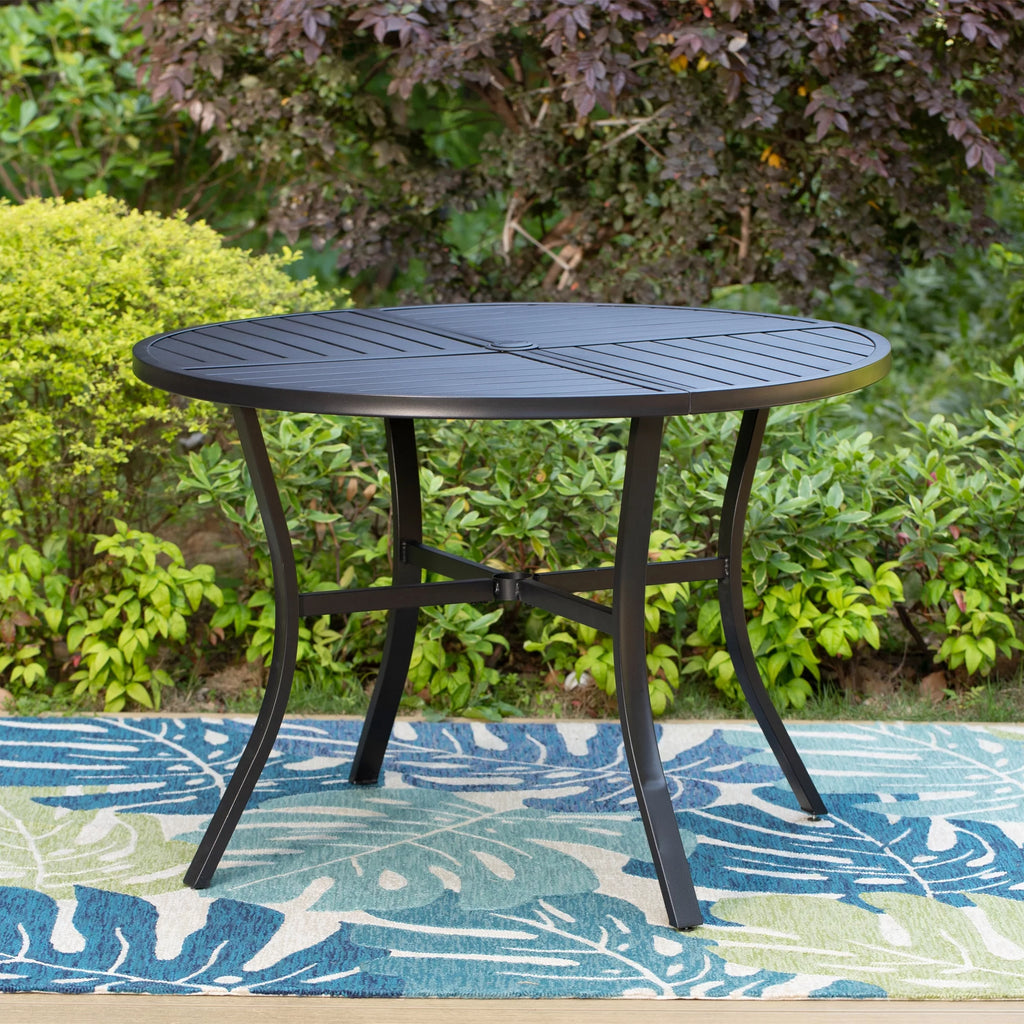 5-Piece Outdoor Dining Set with Swivel Chairs and Round Table G83144