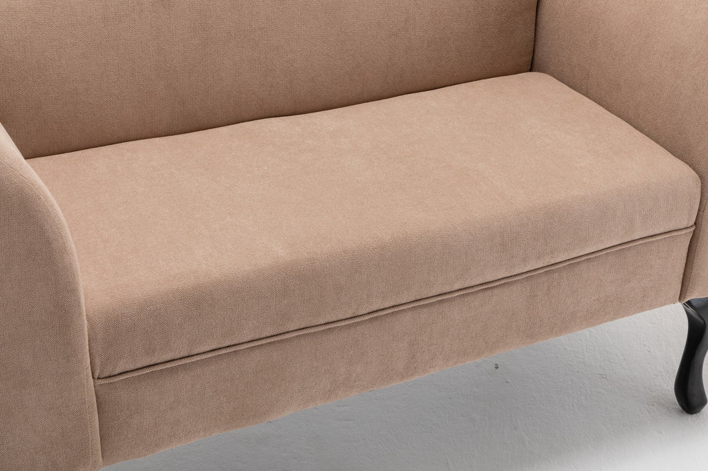 Mid Century Small Loveseat Sofa with Solid Wood Legs K80585