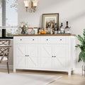 55" White Buffet Sideboard Cabinet with Drawers and Shelves E231