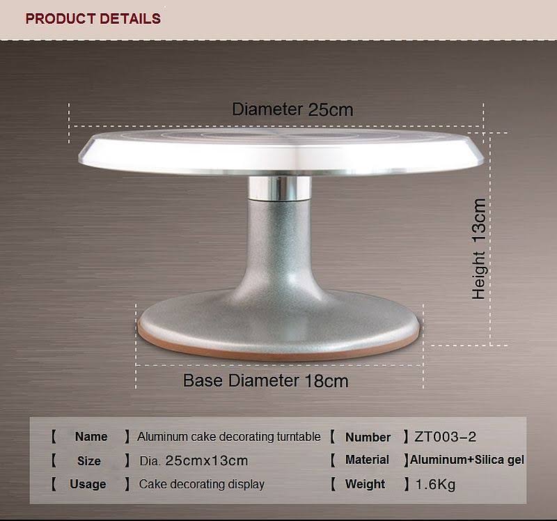 Silver Aluminum Alloy Rotating Cake Turntable Stand P322691