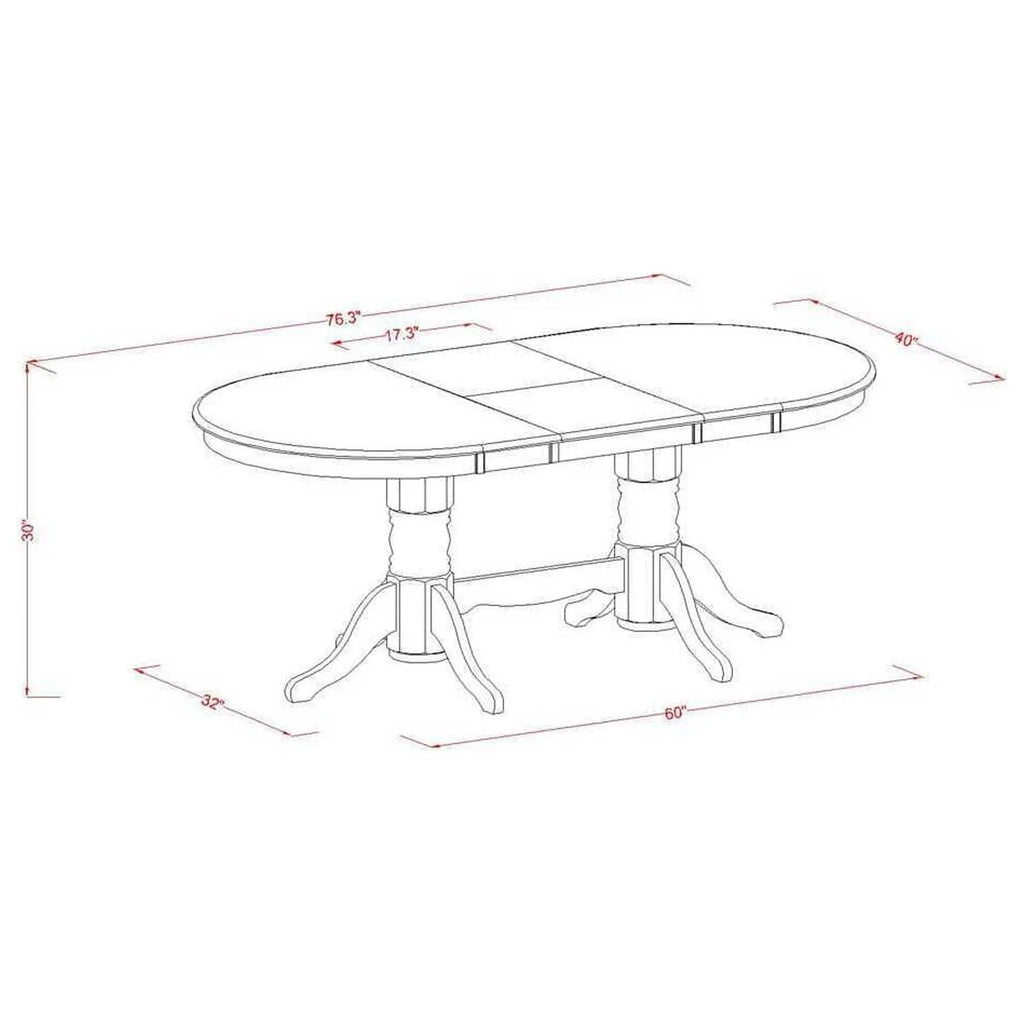 5 Piece Dinette Set with Oval Dining Table and 4 Upholstered Chairs I124846