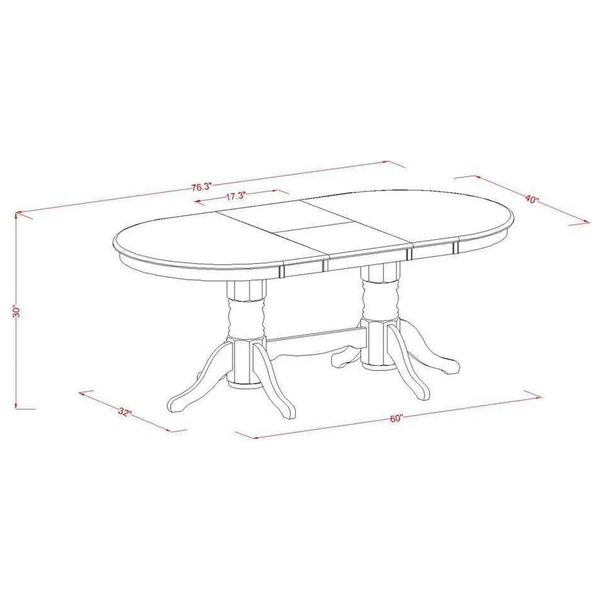5 Piece Dinette Set with Oval Dining Table and 4 Upholstered Chairs I124846