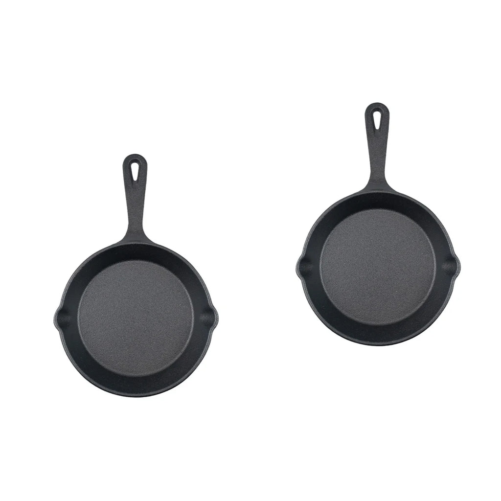 2pcs Mini Cast Iron Skillet Non-stick Frying Pan D613692