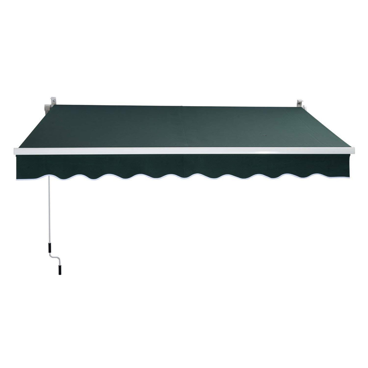 10x8 ft Retractable Patio Awning Sunshade Canopy Green R265