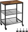 3-Tier Utility Cart on Wheels with Adjustable Feet L16512
