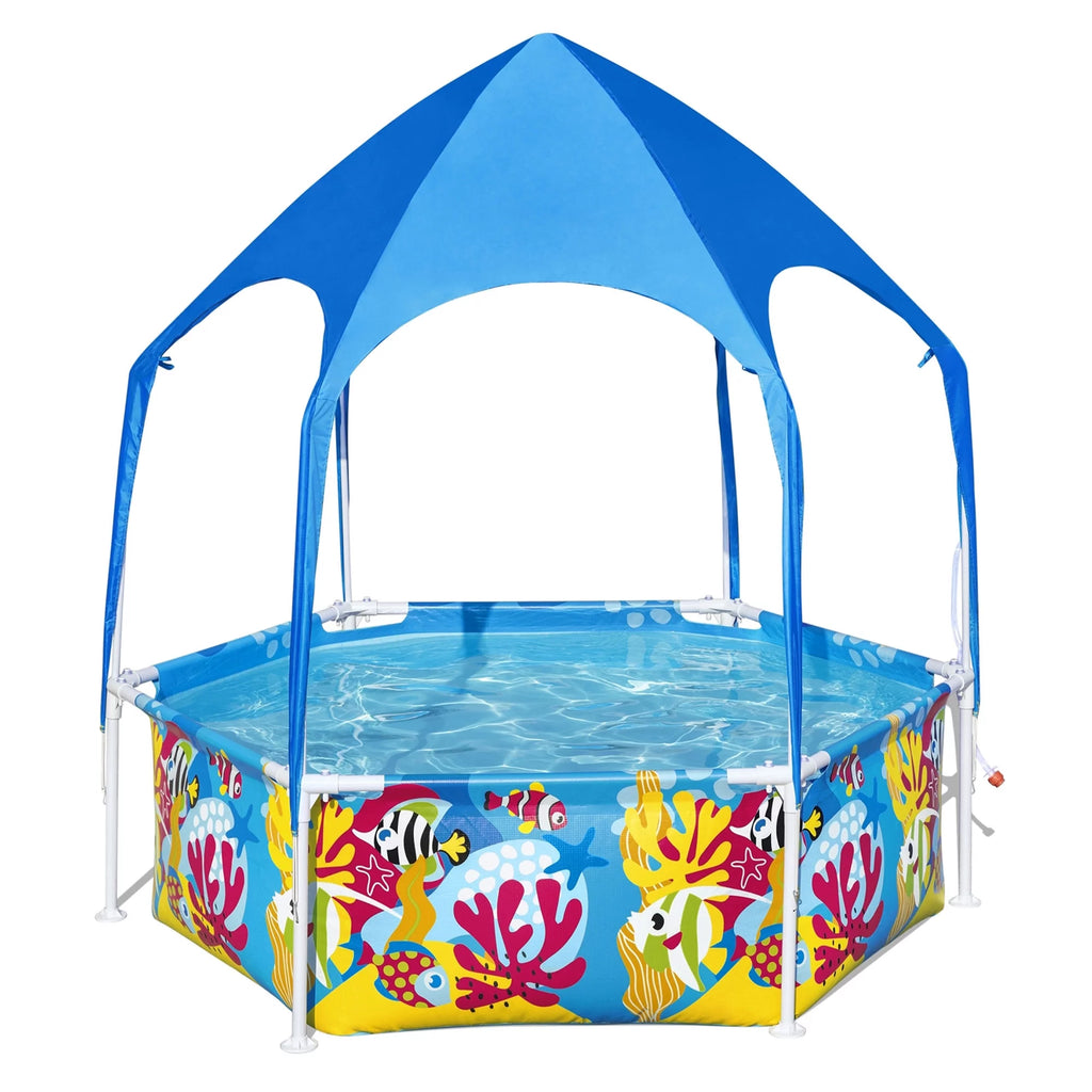6' x 20 Round Above Ground Swimming Pool with Canopy M7748