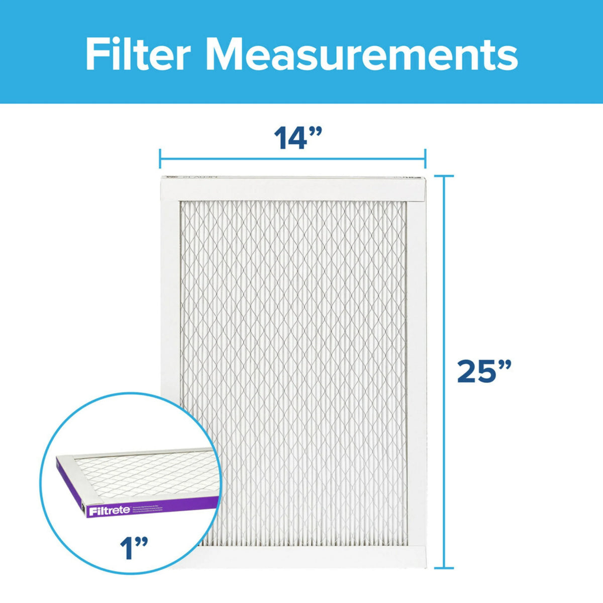 14x25x1 Air Filter, 2 Filters C808