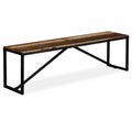 Vintage Reclaimed Wood Bench with Steel Legs O826450