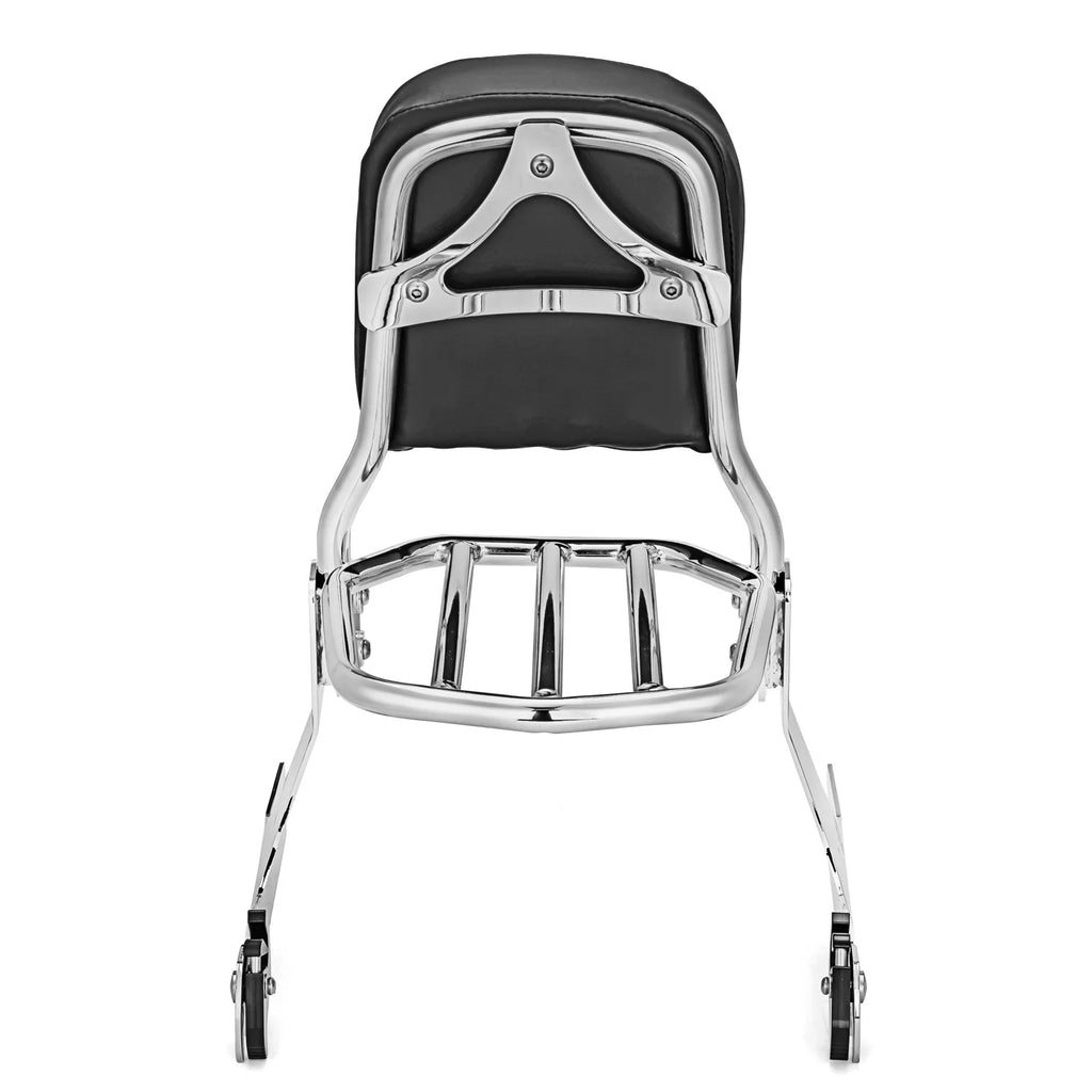 Chrome Passenger Backrest Sissy Bar and Luggage Rack for Harley Dyna N748240