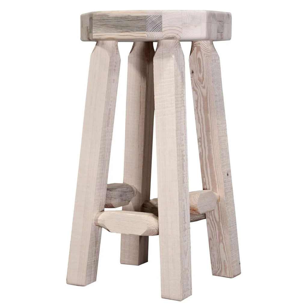Hand-Crafted Wood Backless Barstool H33353