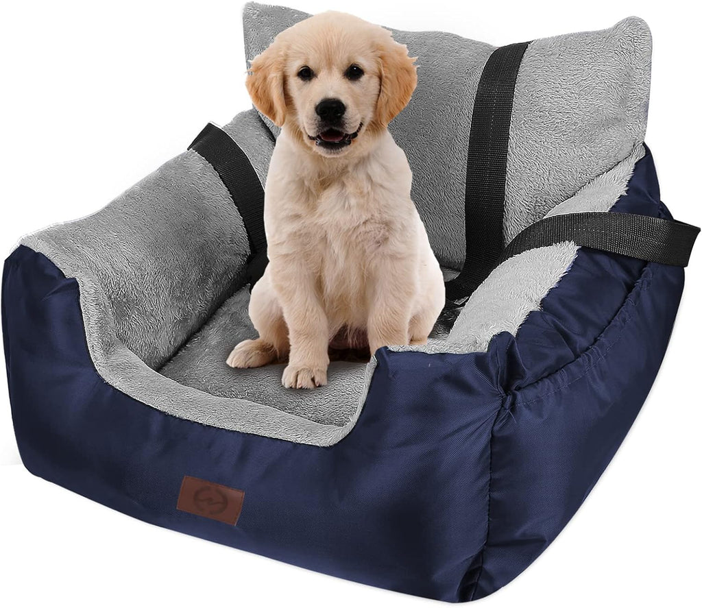 Dog Car Seat with Storage Pocket and Clip-On Safety Leash E902
