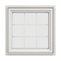 White Vinyl Left-Handed Casement Window with Colonial Grids V859