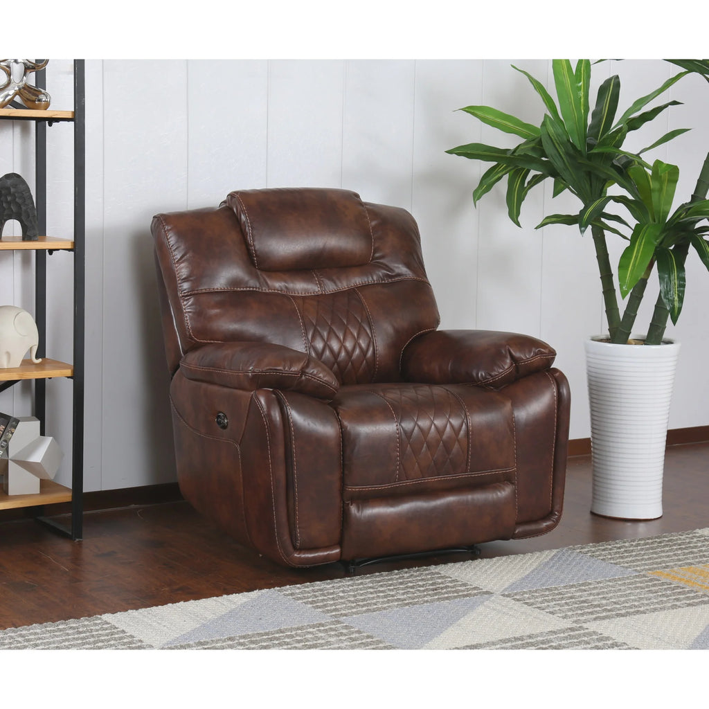 Brown Faux Leather Recliner W663809