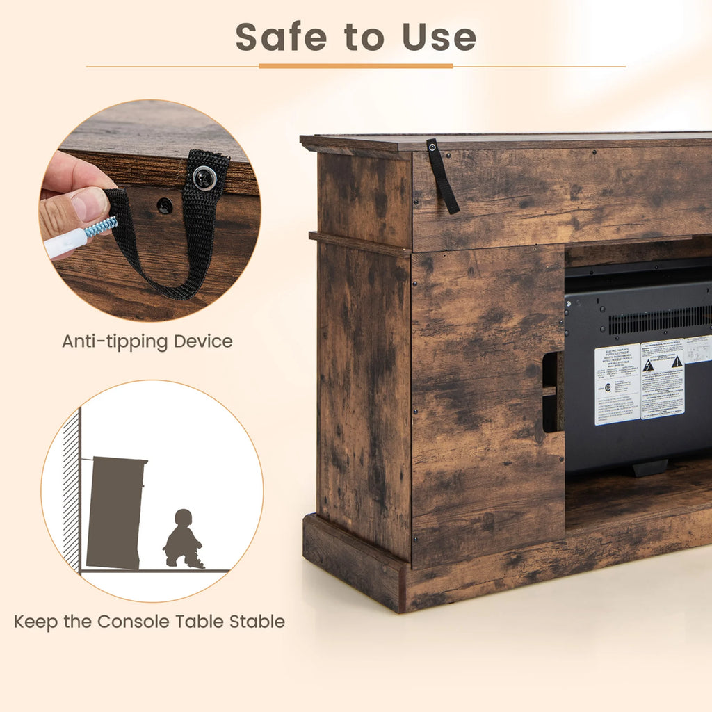 58'' Fireplace TV Stand with 1400W Electric Fireplace N657
