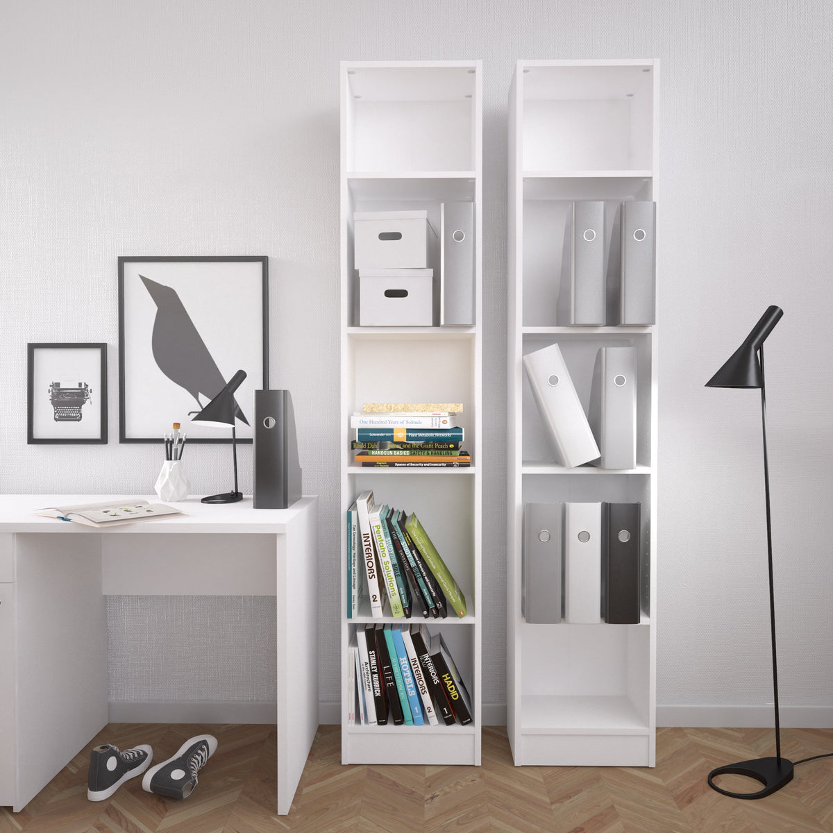 Tall Narrow 5 Shelf Bookcase E946042