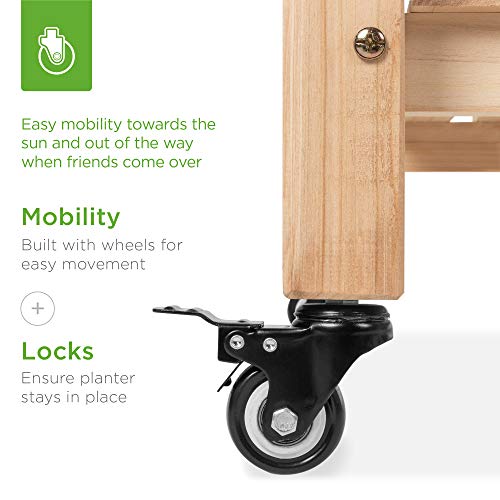 48x24x32-inch Mobile Elevated Wood Planter S488496
