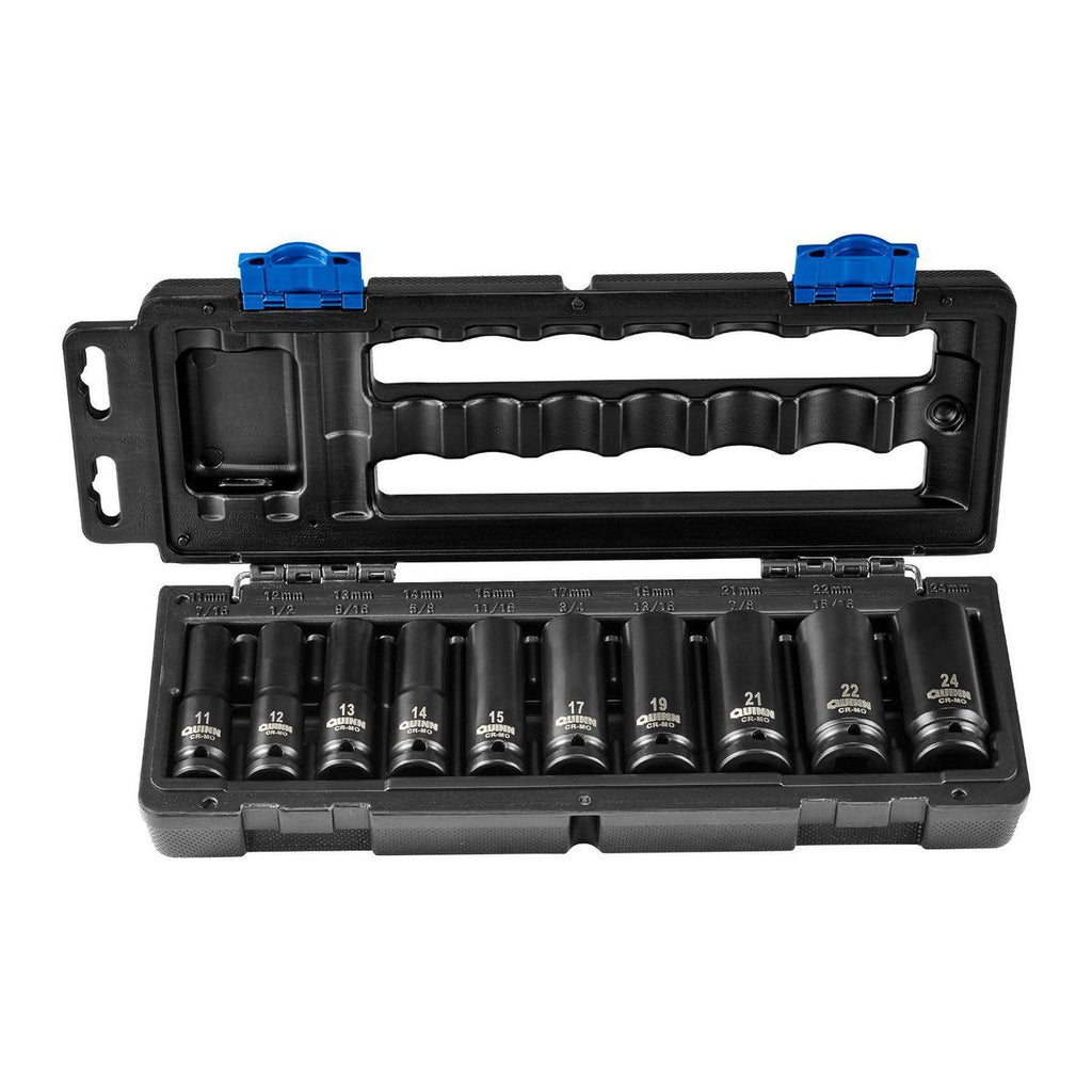 1/2 in. Drive Metric Impact Deep Socket Set, 10-Piece E361050