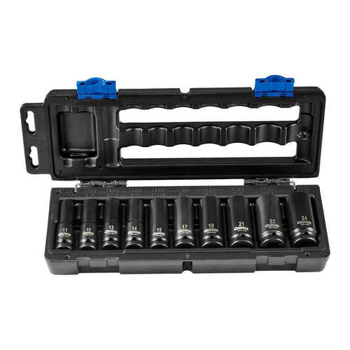 1/2 in. Drive Metric Impact Deep Socket Set, 10-Piece E361050