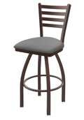 Swivel Counter Stool with Bronze Finish and Grey Seat Z30943