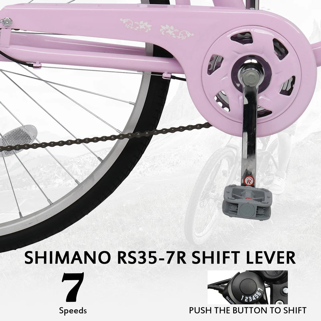 Pink 26in 7 Speed City Bike J86755