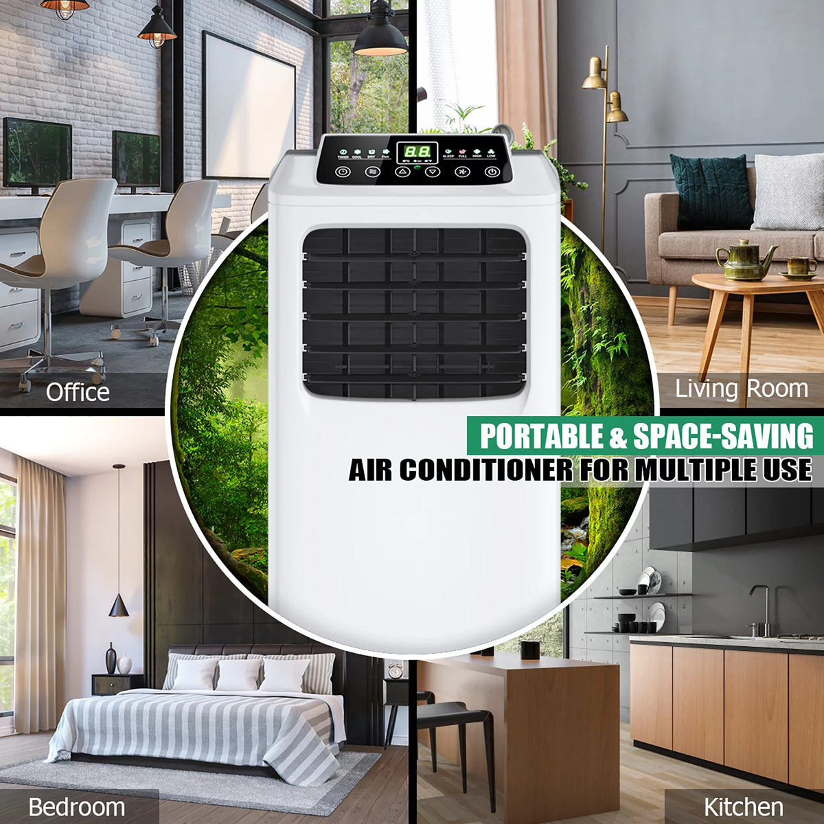 5500 BTU 3-in-1 Portable Air Conditioner with Dehumidifier and Window Kit N22186
