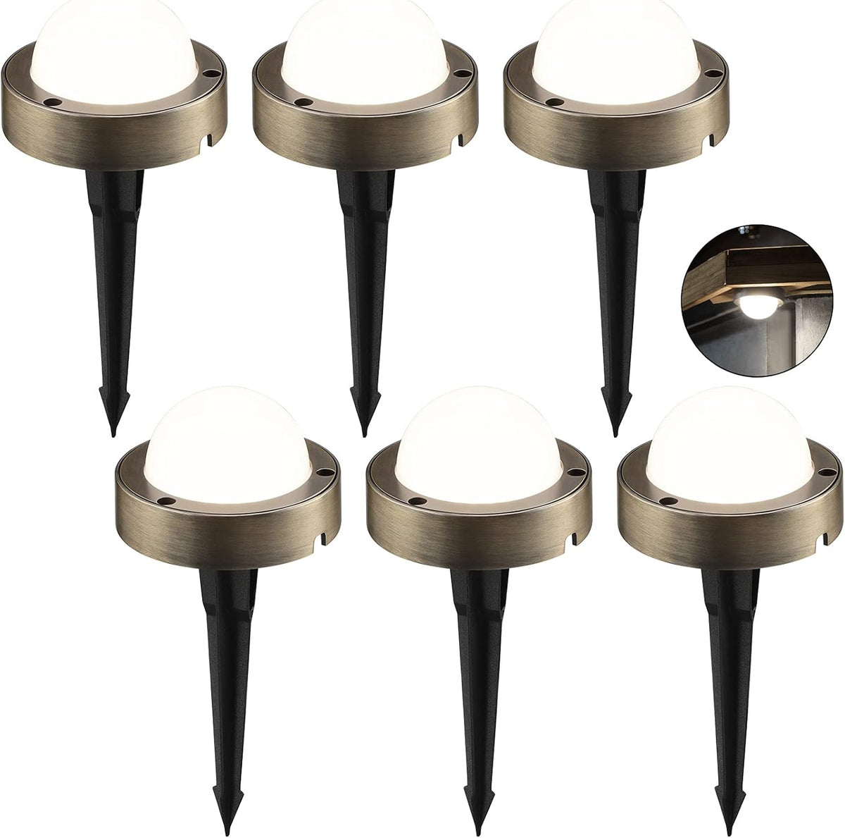4000K Cool White LED Pathway Lights, Pack of 6 B885234