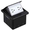 Brushed Nickel Pop Up Floor Outlet Box with Tamper-Resistant Receptacle, Pack of 2 F30374