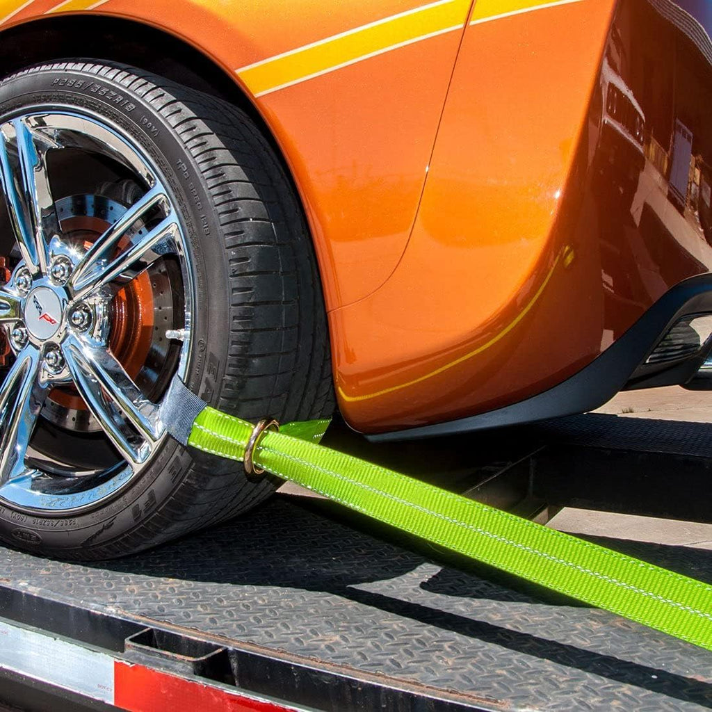 2 Inch x 12 Foot Yellow Loop Car Tie Down Straps X534