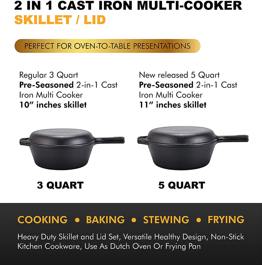 Pre-Seasoned 2-In-1 Cast Iron Skillet N308270