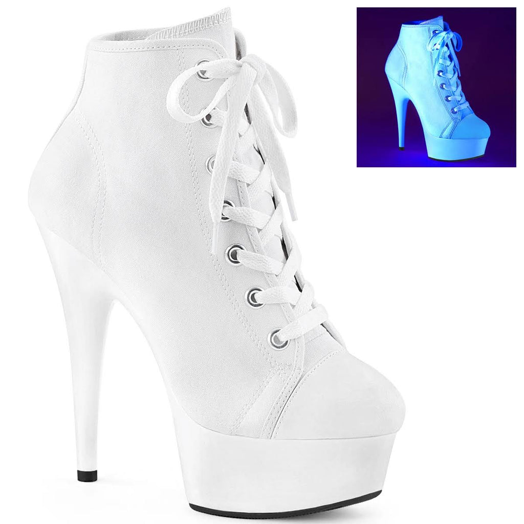 White Canvas Neon White Shoes I44858