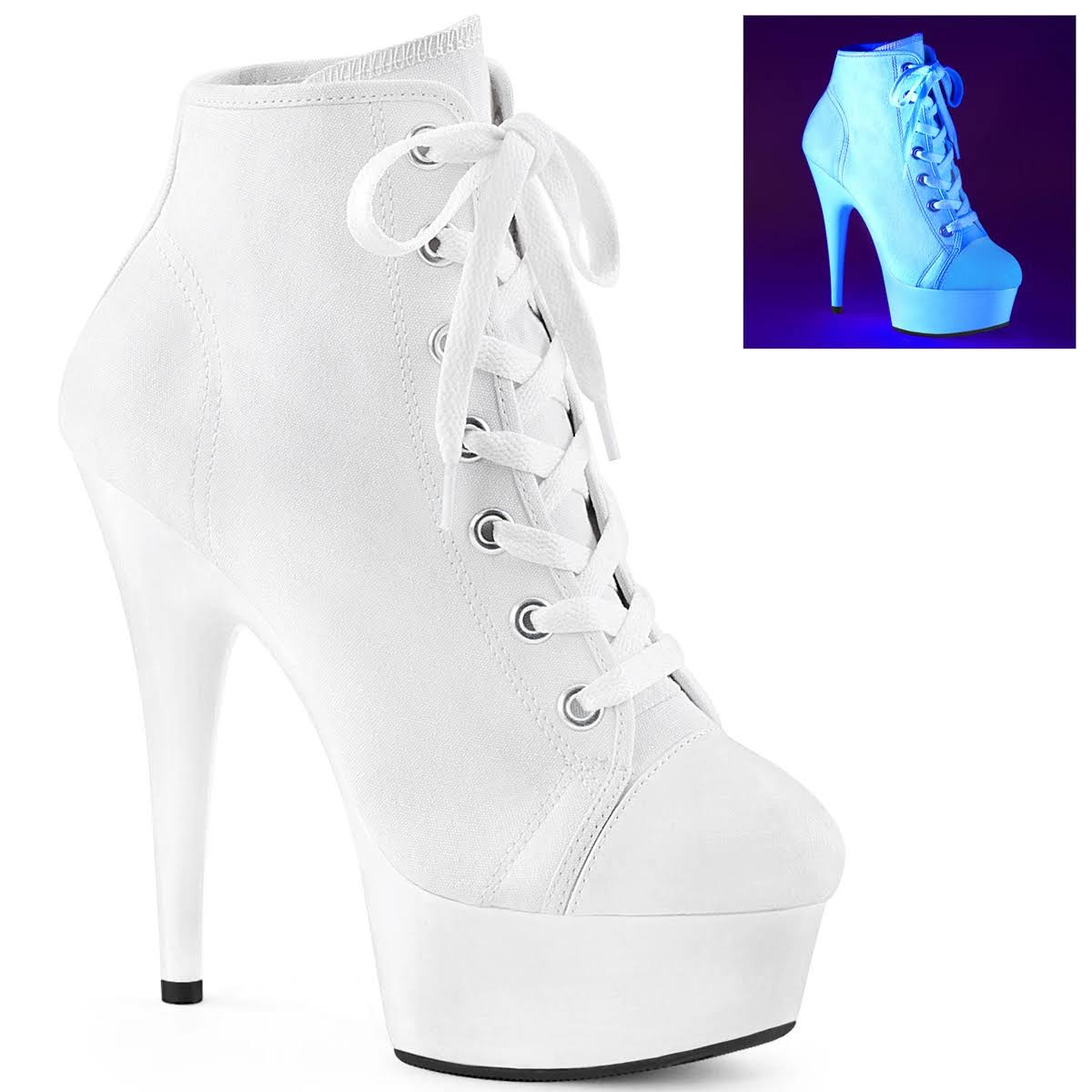 White Canvas Neon White Shoes I44858