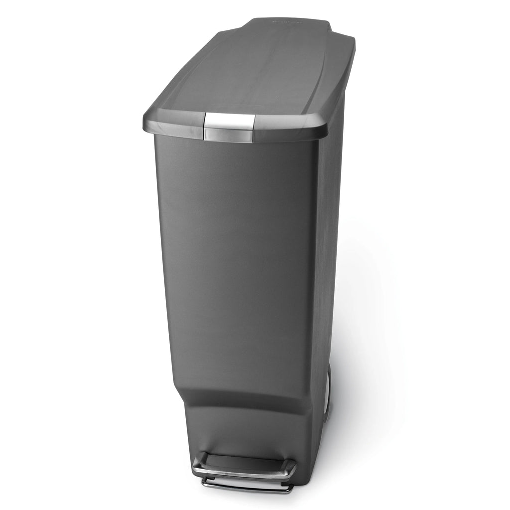 Black Plastic Slim Kitchen Step Trash Can T1091