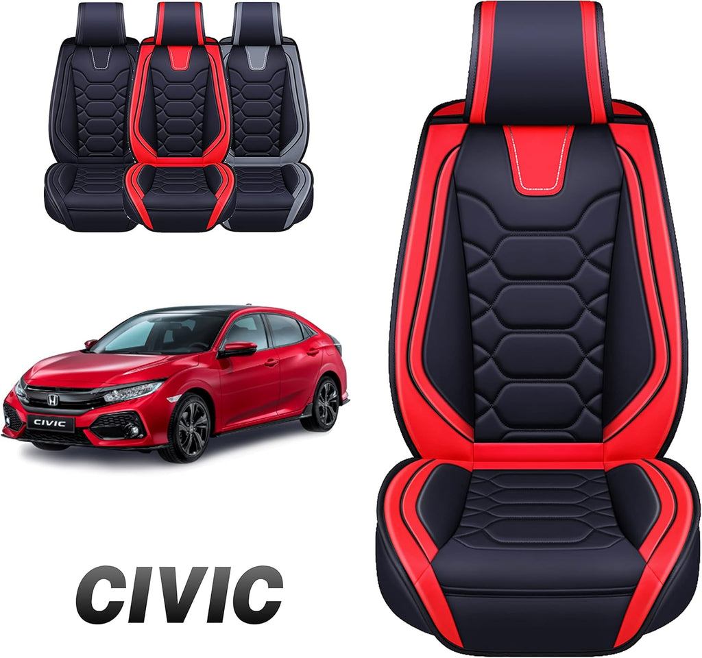 Black Leather Seat Covers Full Set V104