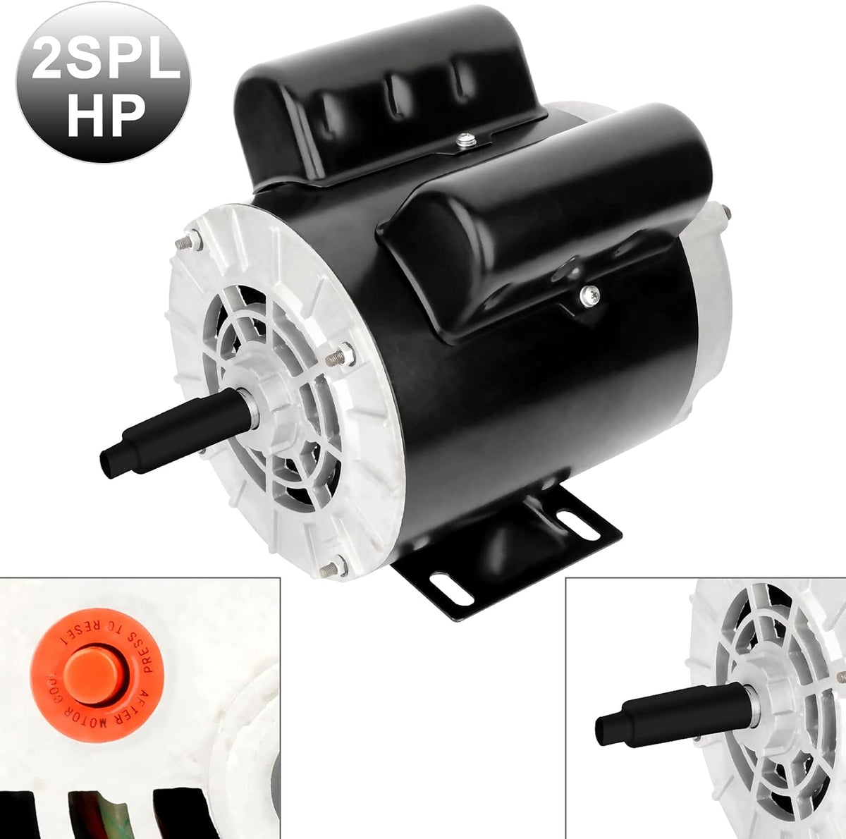 2HP SPL Air Compressor Motor Single Phase Electric Motor 3450RPM 115/230V 56 Frame 60HZ ODP CCW V74096