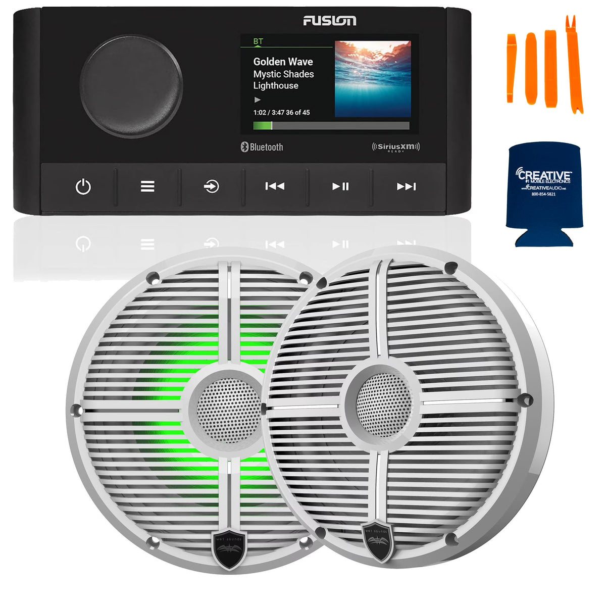 Marine Stereo with 6.5" RGB Marine Coaxial Speakers R353