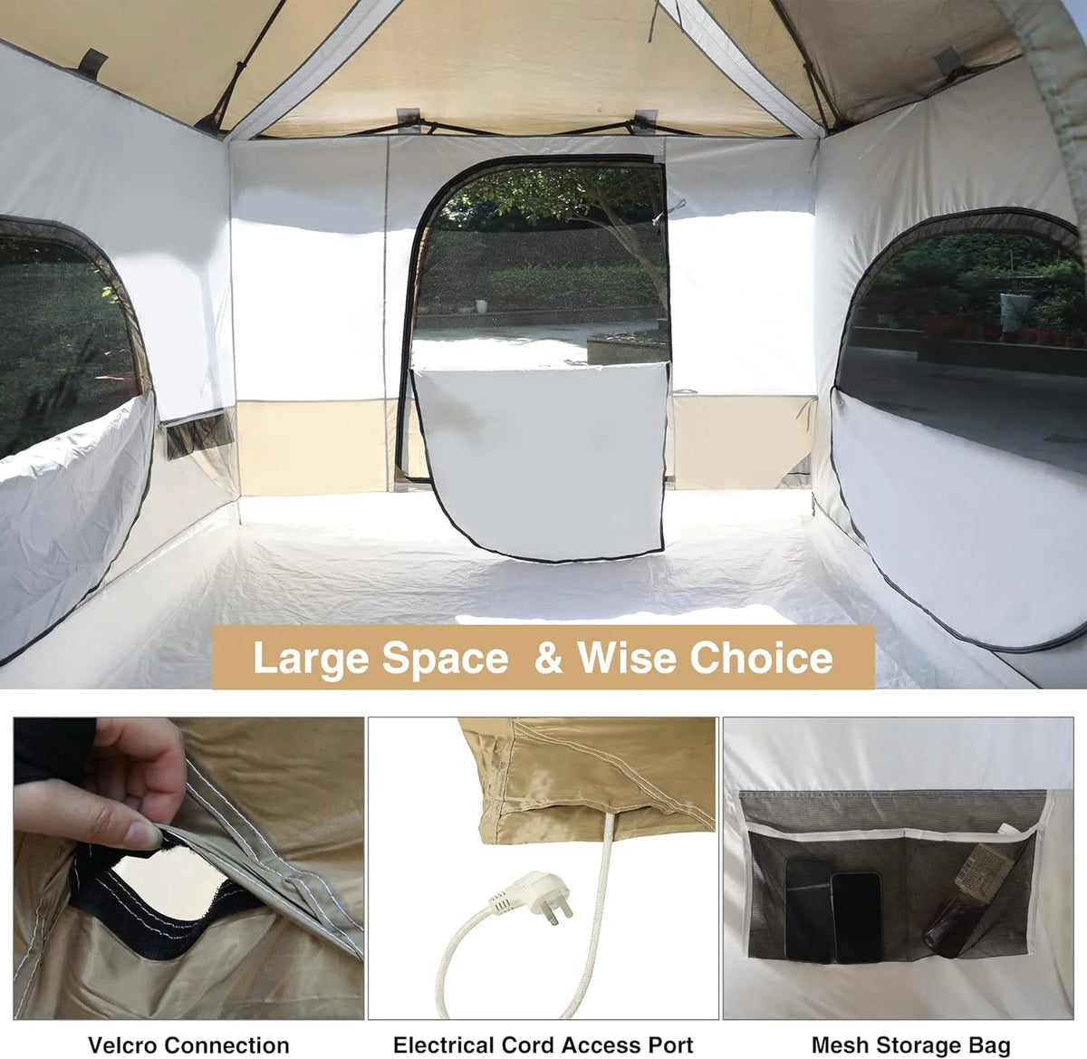 10' x 10' Khaki Camping Inner Tent Square Tent with Full Floor W257387